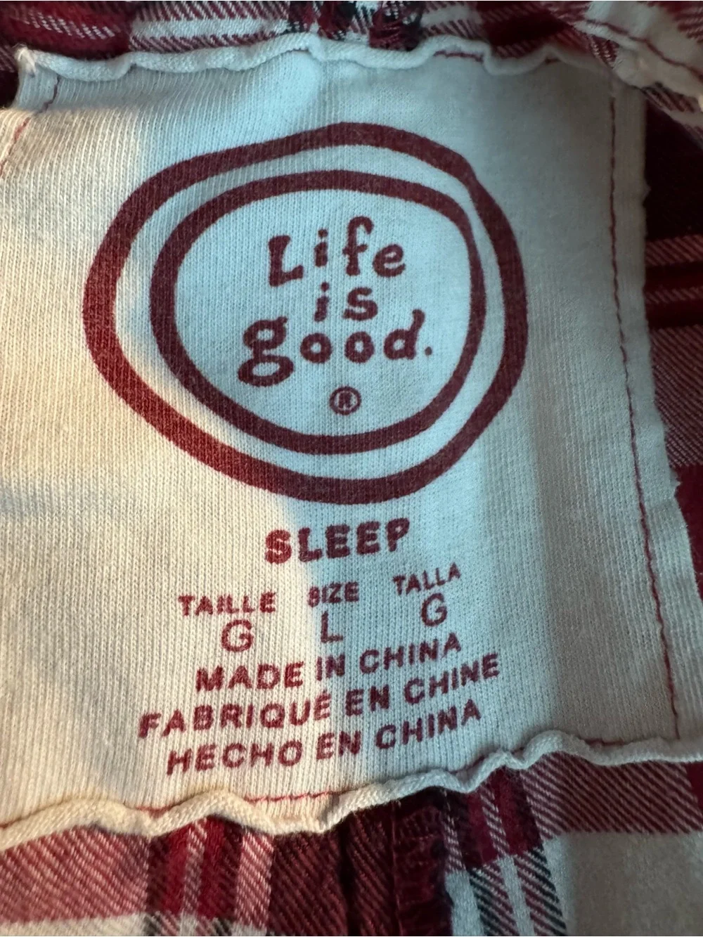 Life Is Good soft plaid